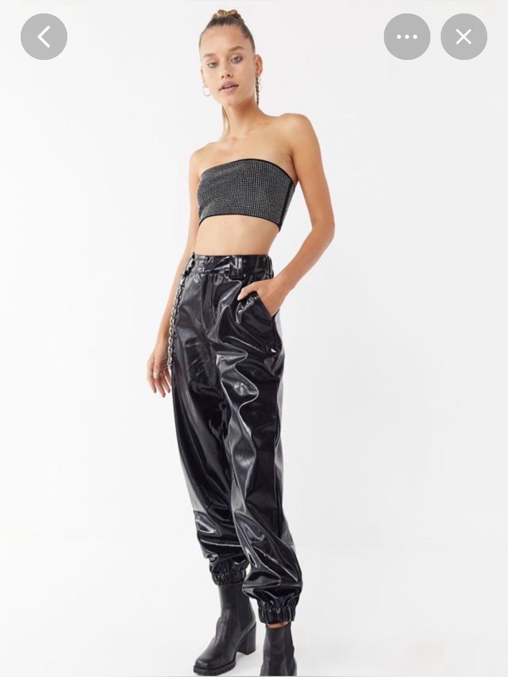 I.AM.GIA Black Cobain Glossy Vinyl Jogger Pants tall